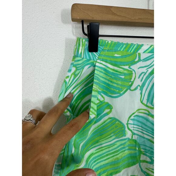 Lilly Pulitzer Green Tropical Leaf Print Shorts Women’s Size 00 - Picture 3 of 8